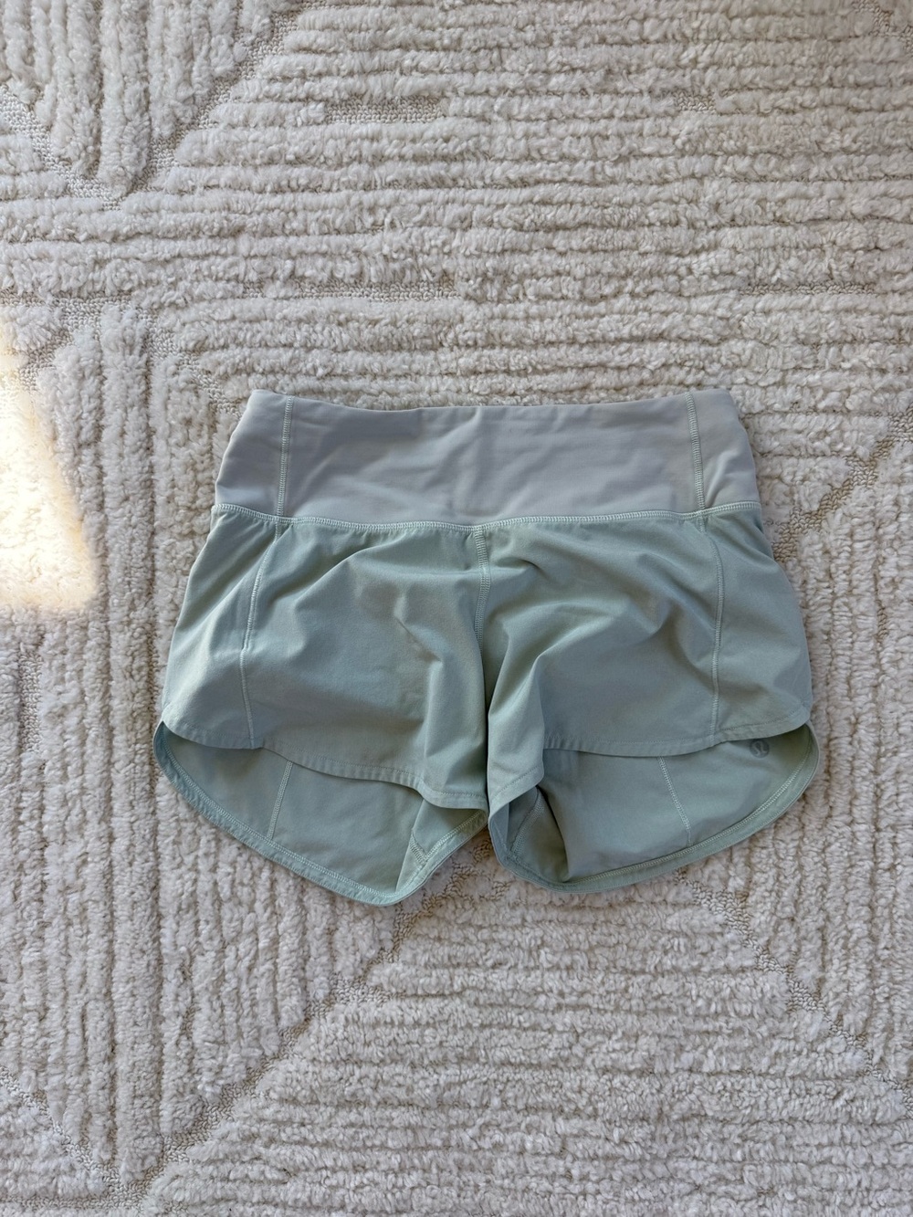 Lululemon Low Rise Sage Green Speed Up Shorts